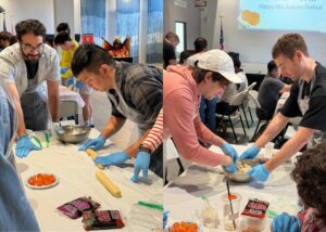 TCML students and FASCA youth preparing Mid-Autumn Festival pastries together